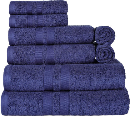 8-Piece Set, 2 2 4 Superior Ultra-Soft Cotton Towel Includes Bath Towels, Hand Towels, and Washcloths, Daily Use Towels