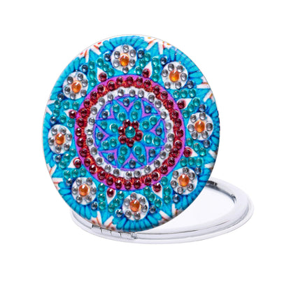 HXYQMMY 4Pcs Diamond Painting Compact Mirror Kits - DIY Pocket Mirror with Mandala Diamond Painting Cover Portable Folding Mini Makeup Mirror Diamond Art Kits for Women Gift (mirror116-119)