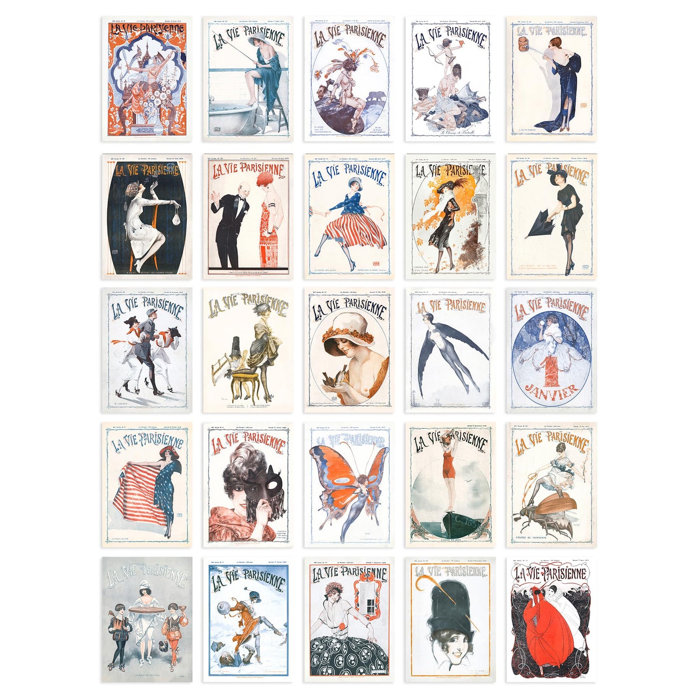 Artery8 50 Pcs French Music Theatre Arts Aesthetic Collage Kit La Vie Parisienne Wall Art Prints A6 Set Pack 14.8 x 10.5 cm (5.8 x 4.1) Room Decor Poster Collection