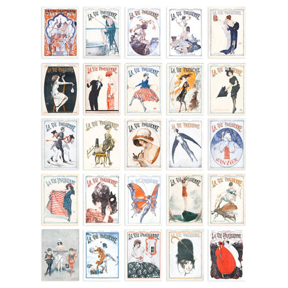 Artery8 50 Pcs French Music Theatre Arts Aesthetic Collage Kit La Vie Parisienne Wall Art Prints A6 Set Pack 14.8 x 10.5 cm (5.8 x 4.1) Room Decor Poster Collection