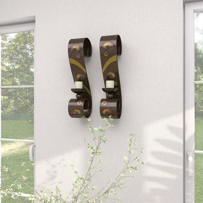 Deco 79 Traditional Metal Solid Wall Sconce, Set of 2 5"W, 19"H, Black