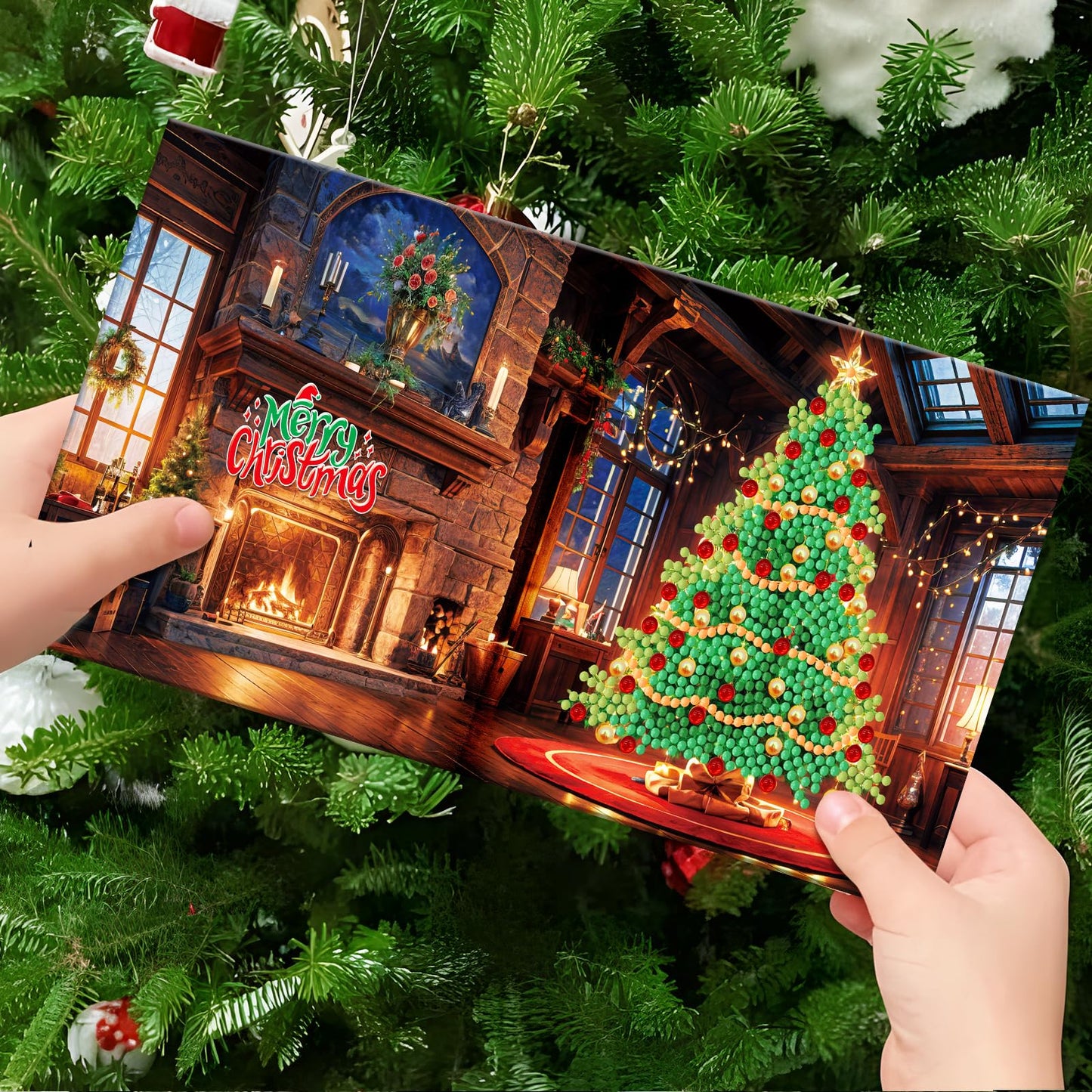 ycyingcheng 5D Christmas Greeting Cards, DIY Special Shaped Diamond Painting Card Kit, 12 Pieces Diamond Painting Rhinestone Kits for Christmas, Teacher's Day, Mother's Day