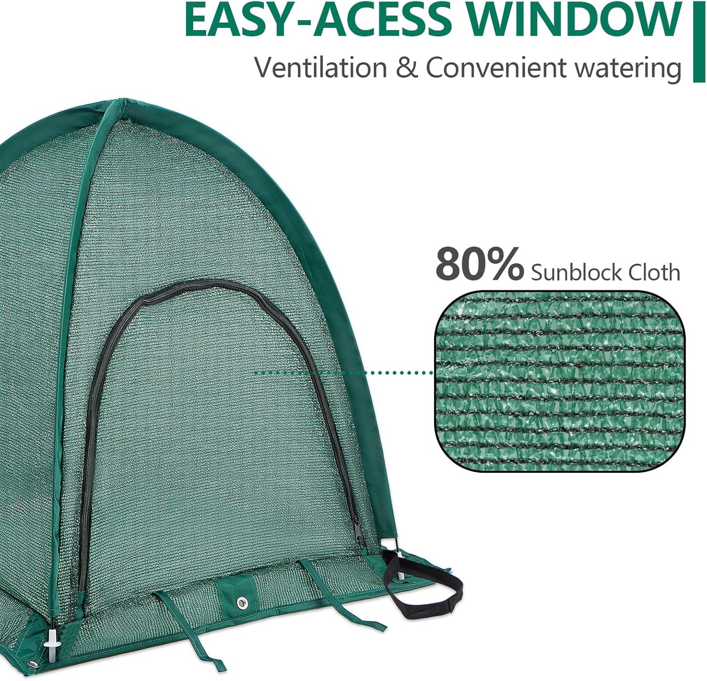 2 Pack, 80% 28" 28" 30" Plant Shade Tent Pop Up Sun Shade Cover for Outdoor Plants, Portable Sun Protection Tent