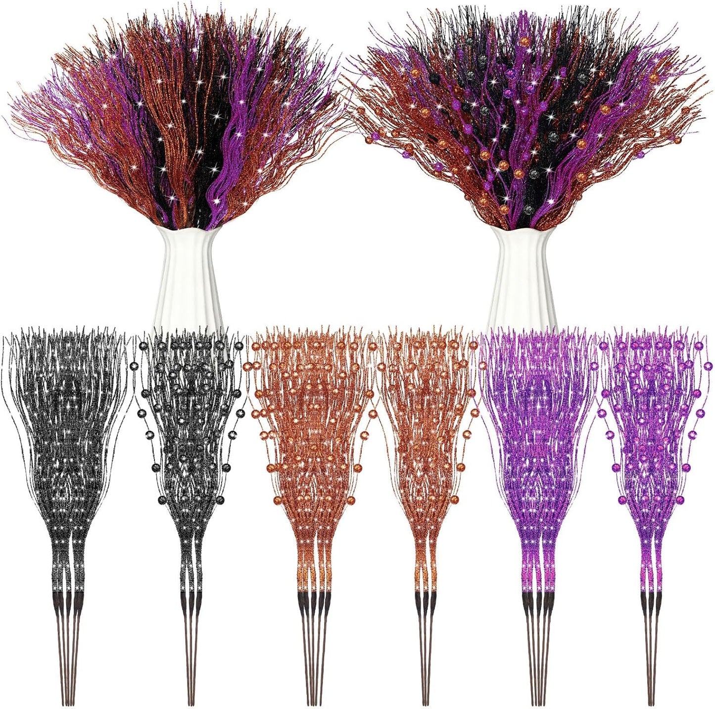 24 17 Inch Giegxin Pcs Christmas Artificial Glitter Berry Stem Ornament Fake Picks Branches Decorative Glitter Stick