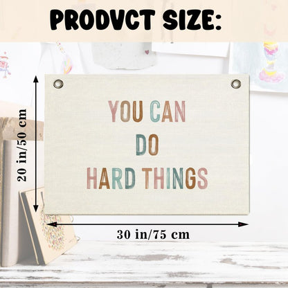 Inspirational Classroom Decor Quotes, Canvas Hanging Pennant Flag Banner Wall Poster Sign, Positive Growth Mindset Quotes for Kid's Room Decor Playroom Homeschool Nursery-It's A Beautiful Day for Learning (YOU CAN, 30x20inch)