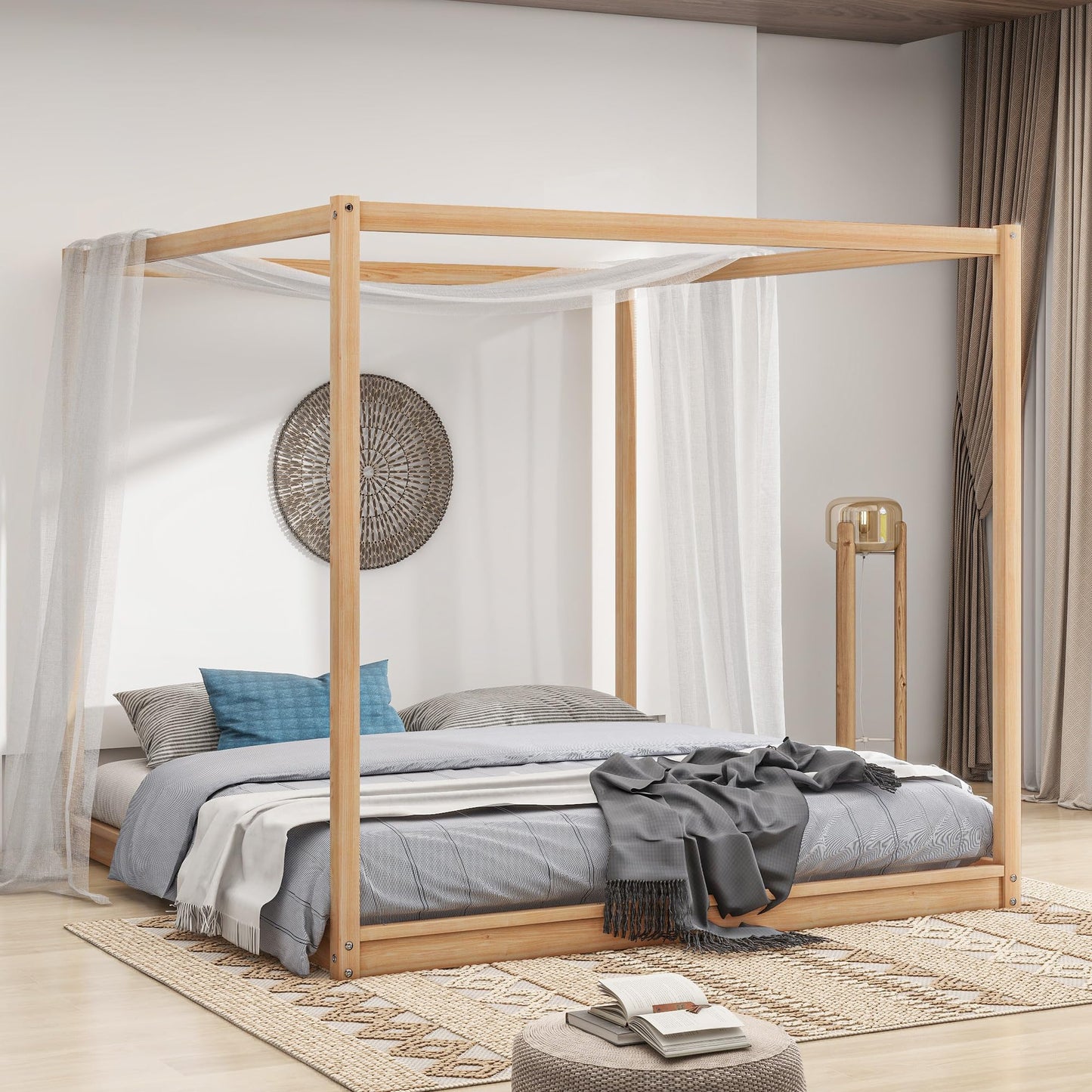 KTATK Linen Upholstered Twin Size Daybed with Twin Trundle,Solid Wooden Sofa Bed Frame w/Button Tufted and Copper Nail on Square Arms,for Bedroom,Living Room,Apartment,Grey