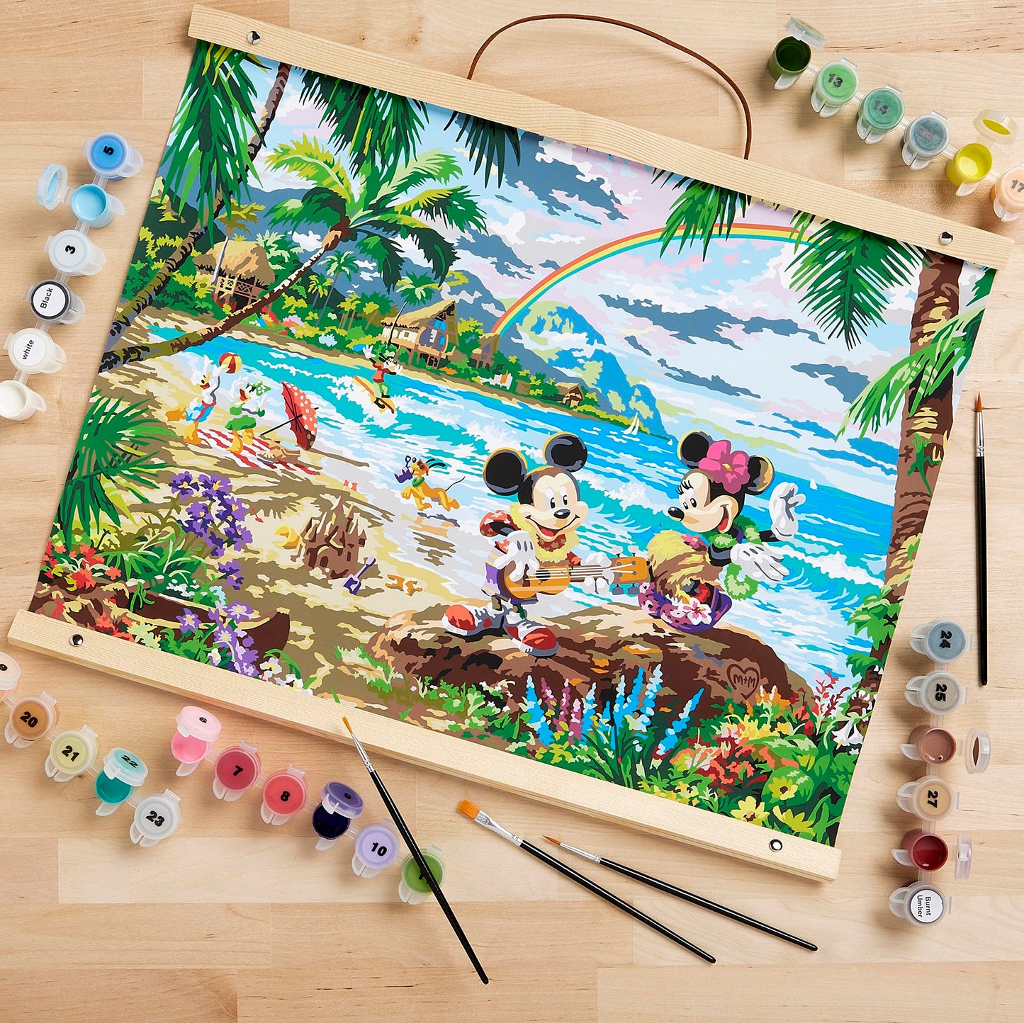 Cra-Z-Art Disney Dreams Collection Deluxe Paint by Number Thomas Kinkade Mickey & Minnie in Hawaii