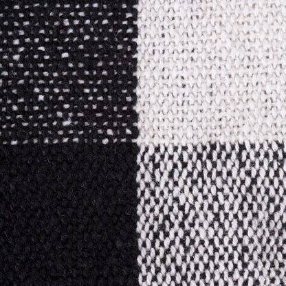 DII Buffalo Check Collection Rustic Farmhouse Throw Blanket, 50x60, Black/White