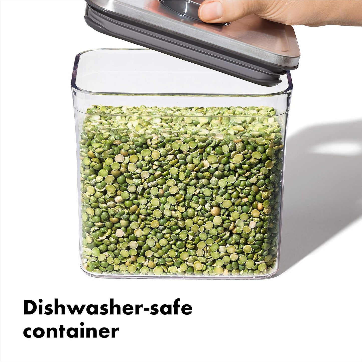 2.8 OXO Steel POP Container Big Short Sqaure - Qt for Cereal, Grains and More Grey