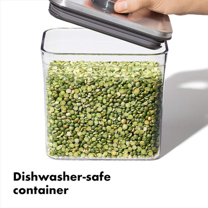 2.8 OXO Steel POP Container Big Short Sqaure - Qt for Cereal, Grains and More Grey