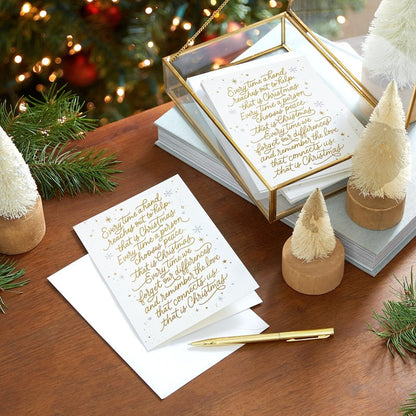 Hallmark Spiritual Boxed Christmas Cards (16 Cards and Envelopes) Gold and White, That is Christmas