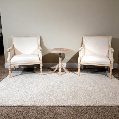 French Accent Chair(Single),Traditional Solid Wood Frame Armchair with Linen Upholstery,Distressed Antique Finish,Foam-Cushioned Seating for Living Room,Bedroom,Office,Reading Nook,Home Décor,Beige