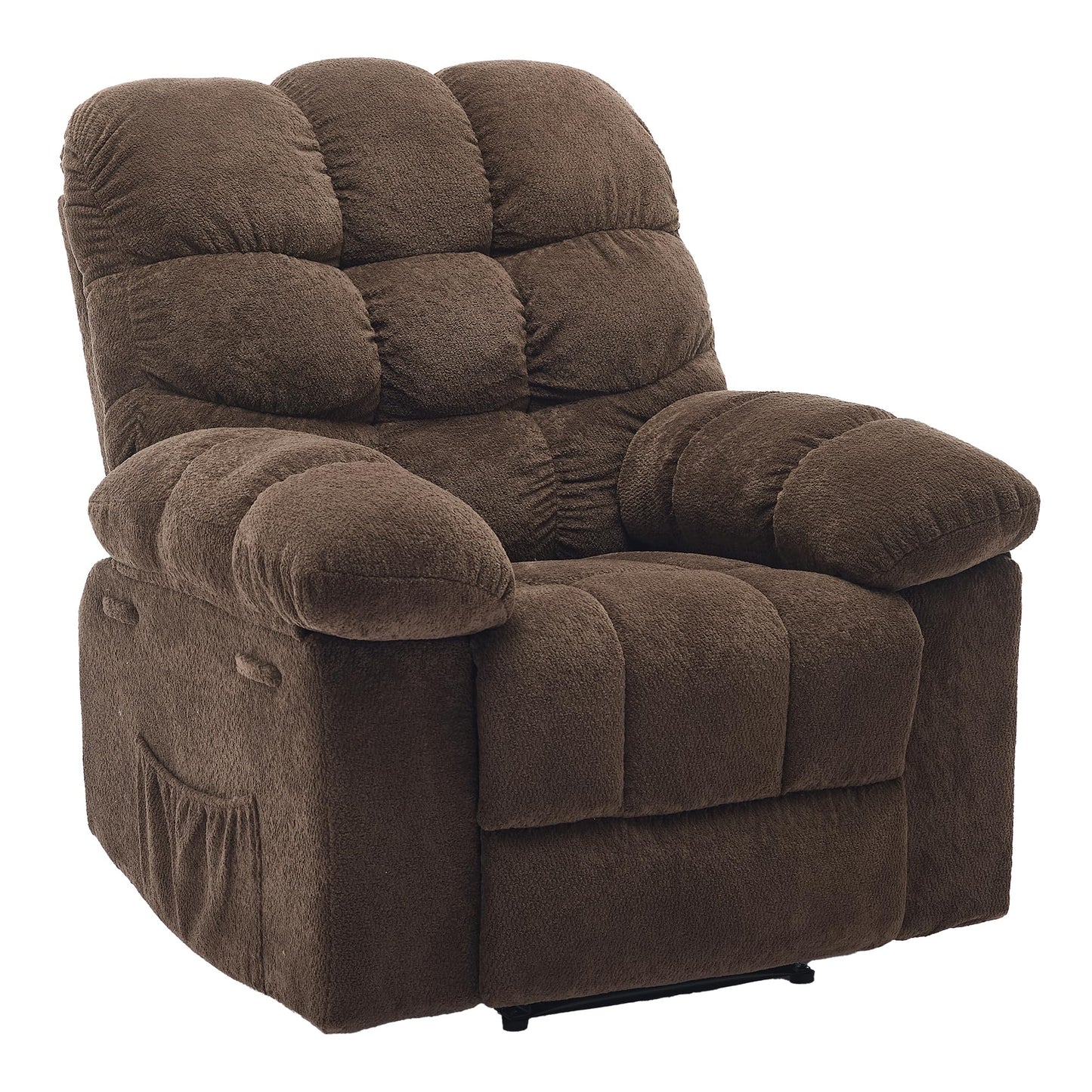 21.2'' Manual Recliner Chair,Ergonomic Overstuffed Breathable Fabric Reclining Chair with Side Pockets,Q235 Steel Frame Lazy Boy Recliner Single Sofa for Living Room Bedroom