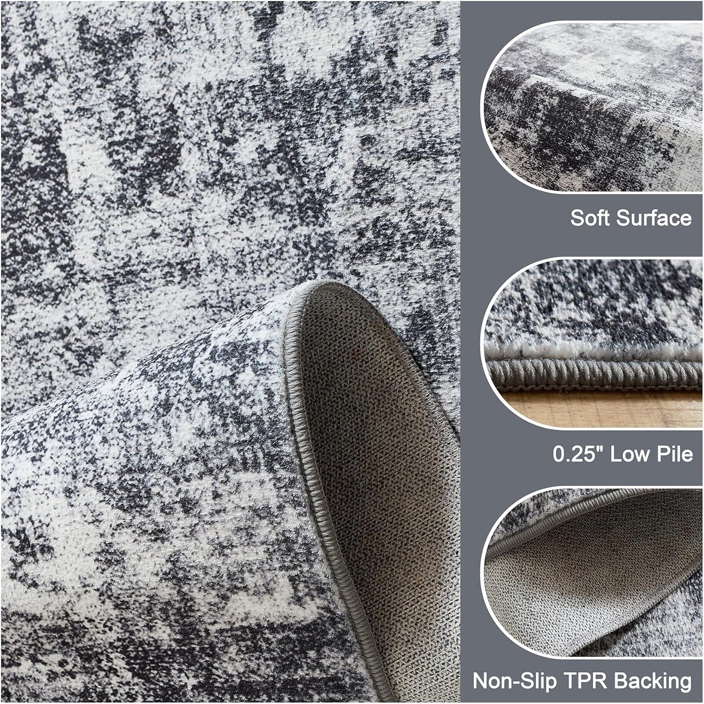 5x7 Abstract Area Rugs Washable Non-Slip Rug for Living Room Bedroom Soft Carpet Indoor Floor Non-Shedding Rugs