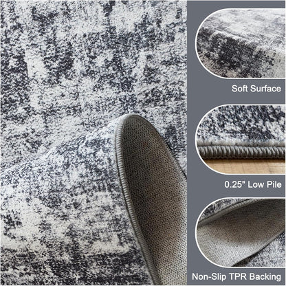 5x7 Abstract Area Rugs Washable Non-Slip Rug for Living Room Bedroom Soft Carpet Indoor Floor Non-Shedding Rugs