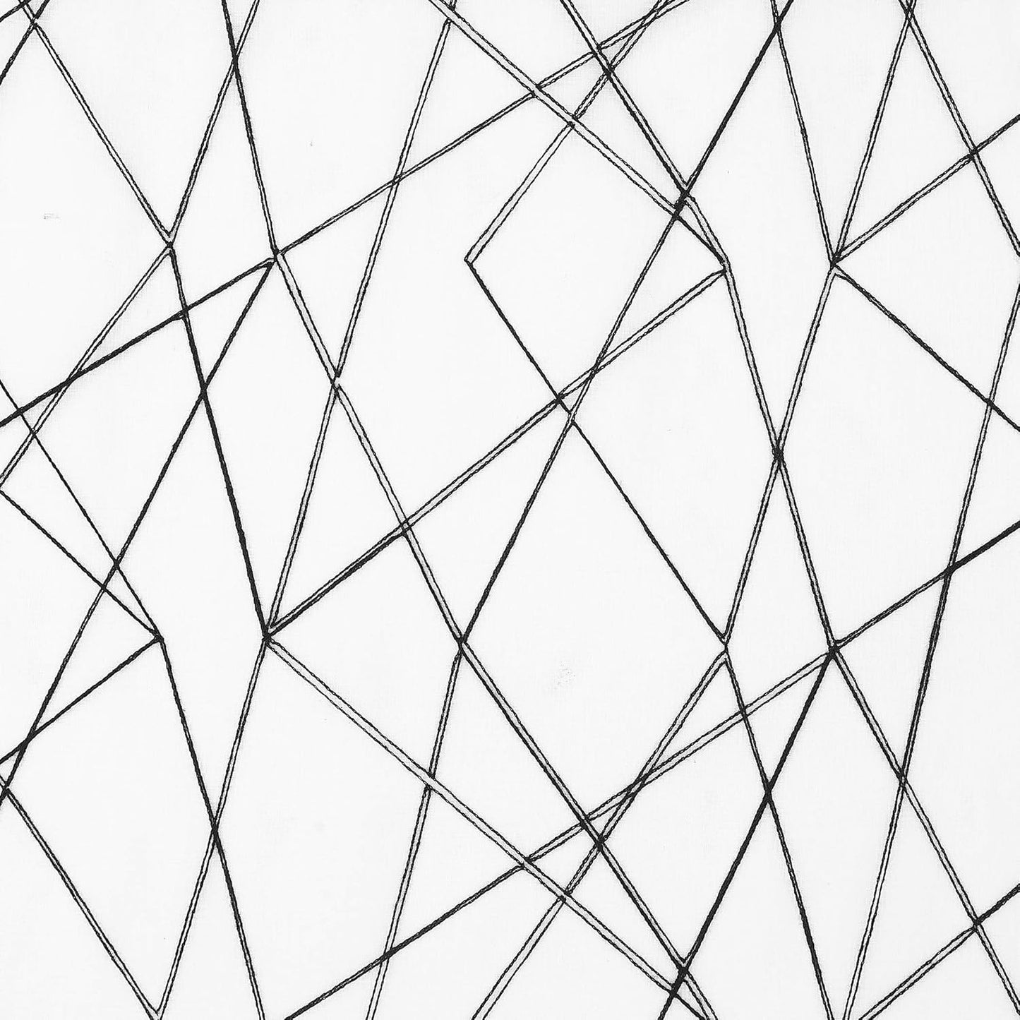 No. 918 Fraction 2-pack Mid-Century Modern Geometric Embroidery Semi-Sheer Curtain Panel Pair, 50" x 84", Black