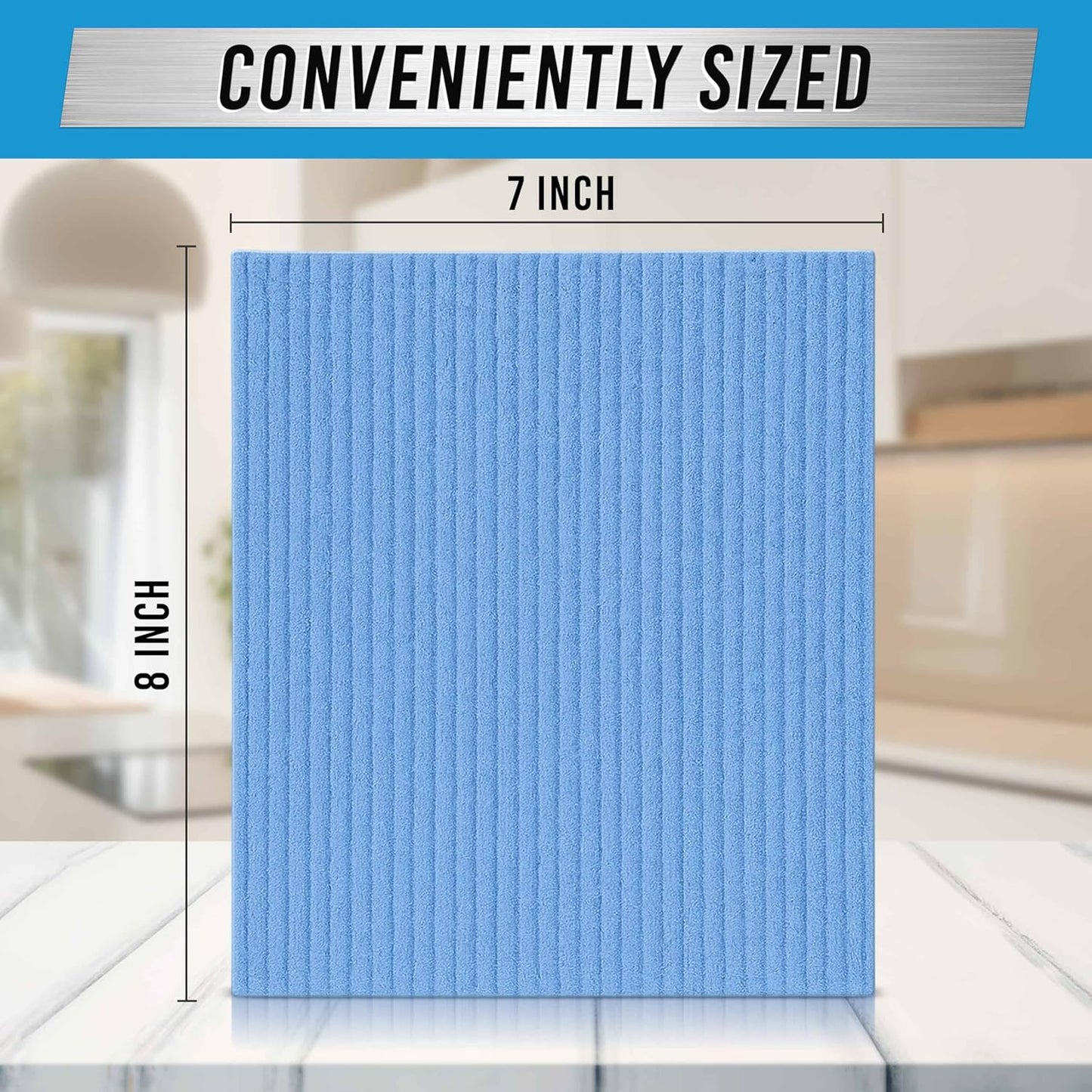 12 Pack ACTIVE Swedish Dish Cloths for Kitchen Cellulose Sponge Cloth, Washable Dishcloths for Washing Dishes, Original