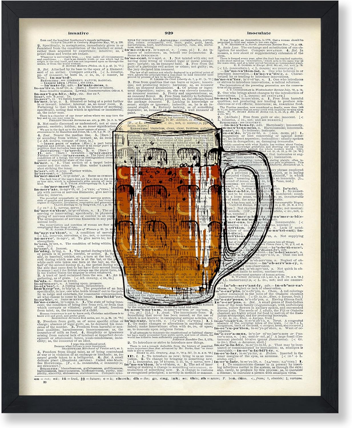 16x20 Poster Master Red Wine Print - Dictionary Poster - Alcohol Art - Bar Cart Wall Design - Gift for Men, Women
