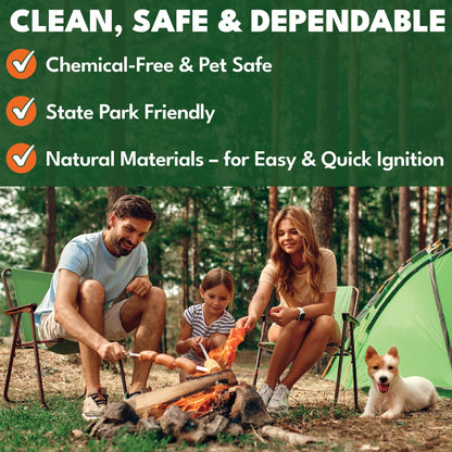 Superior Trading Fire Starter Pods in Resealable Packs - Fire Starters for Campfires, BBQ, Grill, Pit, Wood Stove & Charcoal Starter, 15-20-Min Burn, 30 Extra Large Pods, USA Made, Brown, 3.2 Lbs