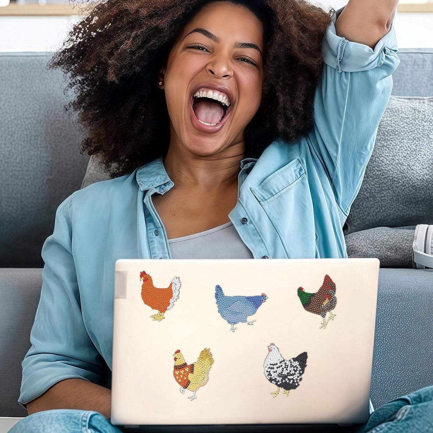 16 Pcs Chicken Diamond Painting Magnets Kits Diamond Art Fridge Magnet Refrigerator Sticker Diamond Painting kit for Beginners Adults DIY Art Craft Gifts Home Decors