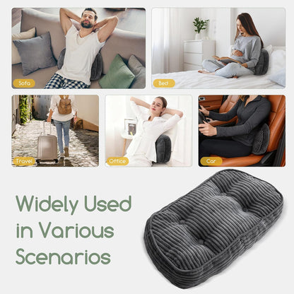 HIGOGOGO Lumbar Support Pillow for Recliner Chair/Accent Chair/Couch/Office Chair, Tufted Corduroy Back Support Cushion