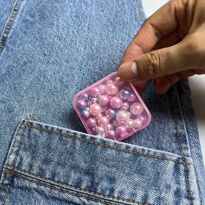 Forever bene Small Clear Plastic Bead Storage Containers-Pink Plastic Box-30Pcs Craft Storage Box with Hinged Lid, 1sheet Labels, Mini Boxs for Jewelry Making, Diamond Art, Crafts, Small Parts