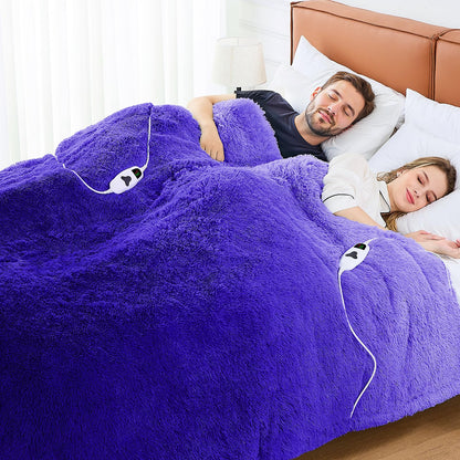 Heated Electric Blanket Throw,Warm Winter Birthday Gifts for Women Her Grandma-Faux Fur with Soft Sherpa,10 Heat Settings,5 Time Settings with Fast Heating, 50x60, Rainbow
