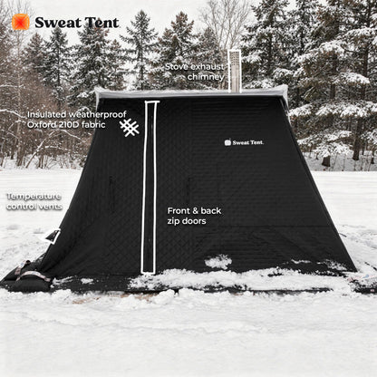 SweatTent Portable Outdoor Sauna (Extra Large) – Tent Only, Accessories Sold Separately – Wood-Fired Compatible, Quick Assembly – High-Temp Recovery Sauna for 10 Adults – Backyard & Camping Use