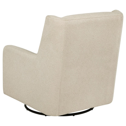 Coaster Home Furnishings - Serra - Wood - Boucle Upholstered Swivel Glider Accent Chair with 360-Degree Base, Gentle Gliding Motion and Transitional Style - Living Room - Sandy Beige - 902453