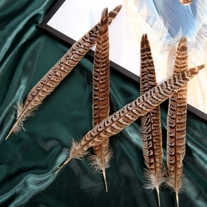THARAHT 24pcs Female Ringneck Pheasant Tails Feathers Natural Feathers 10-12inch 25-30cm for Crafts Home Wedding Party Performance DIY Decoration Female Pheasant Feathers