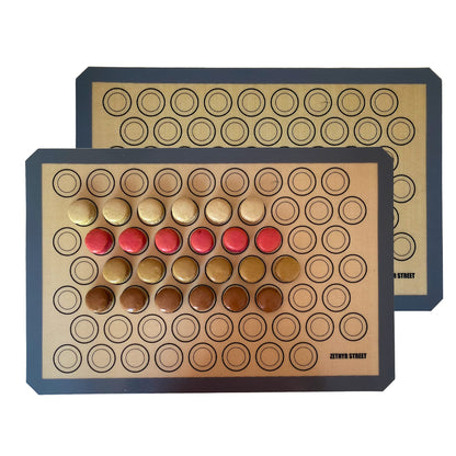 Macaron Silicone Baking Mats - Set of 2 - Full Size - 16 x 24 in (40 x 60 cm), Non-Stick Macaron Mat for Perfect Baking - Dishwasher & Oven Safe, Ideal for Macarons, Cookies, Bread, and More