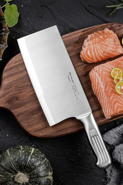 Meat Cleaver 7 inch Butcher Knife, Stainless Steel Chinese Chef Knife for Restaurants and Home