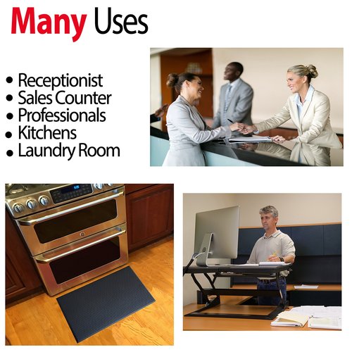 iPrimio Anti Fatigue Standing Mat, 1-inch Thick - Air Soft Ergonomic, Kitchen Sink Mat, Cushioned & Non-Slip Mats, for Standing Desk & Floor Comfort (36"x24")
