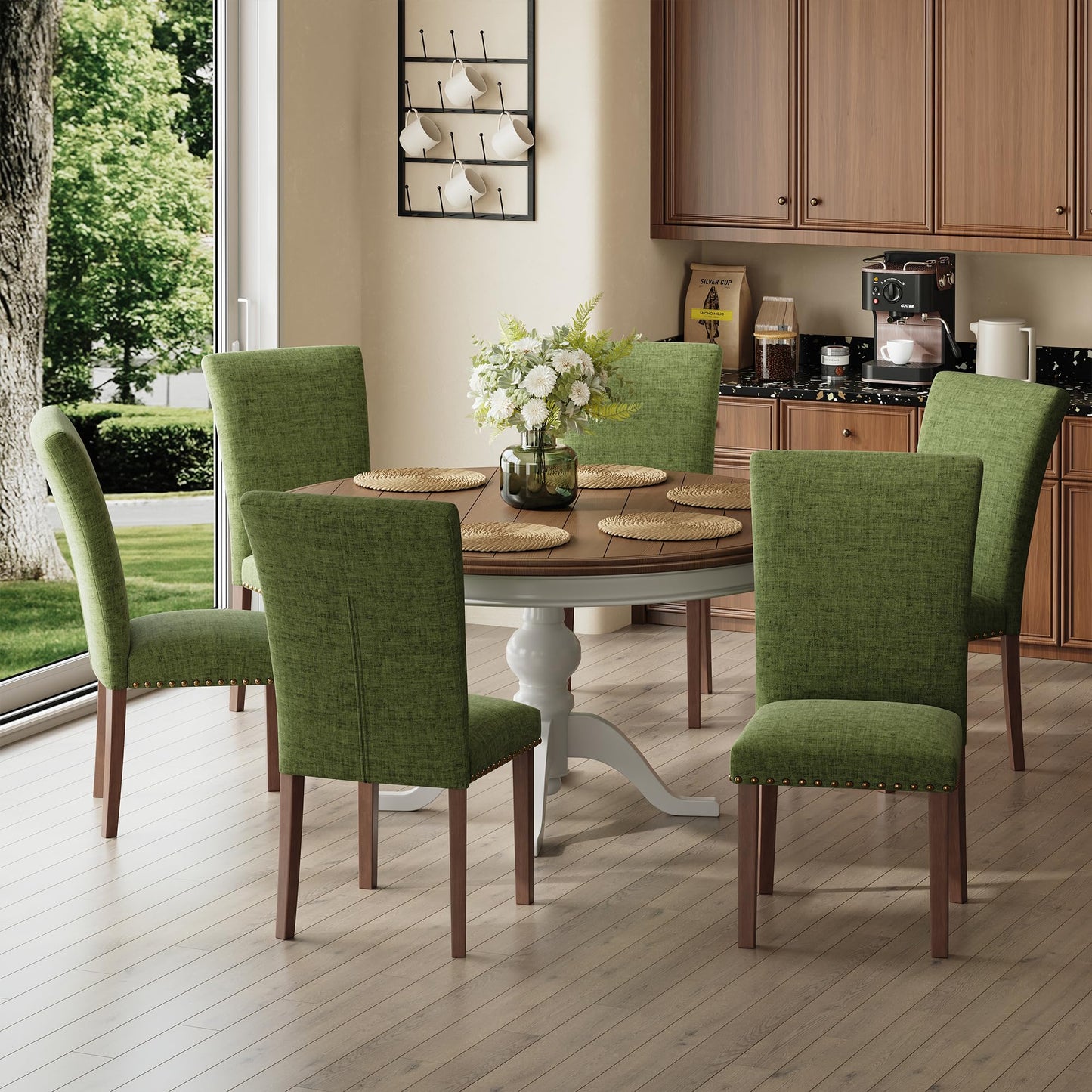 COLAMY Upholstered Parsons Dining Chairs Set of 4