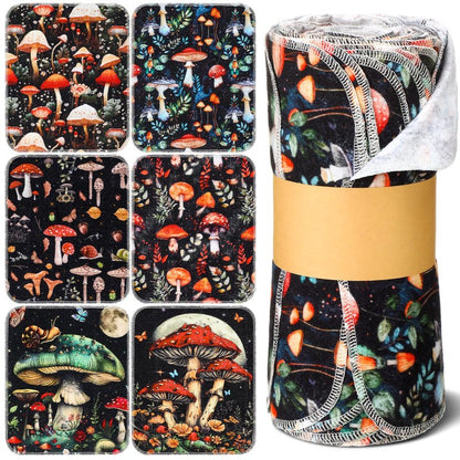 Noveread 36 Pack Mushroom Reusable Cleaning Cloths Washable Cotton Kitchen Towels for Home (Stylish Color)