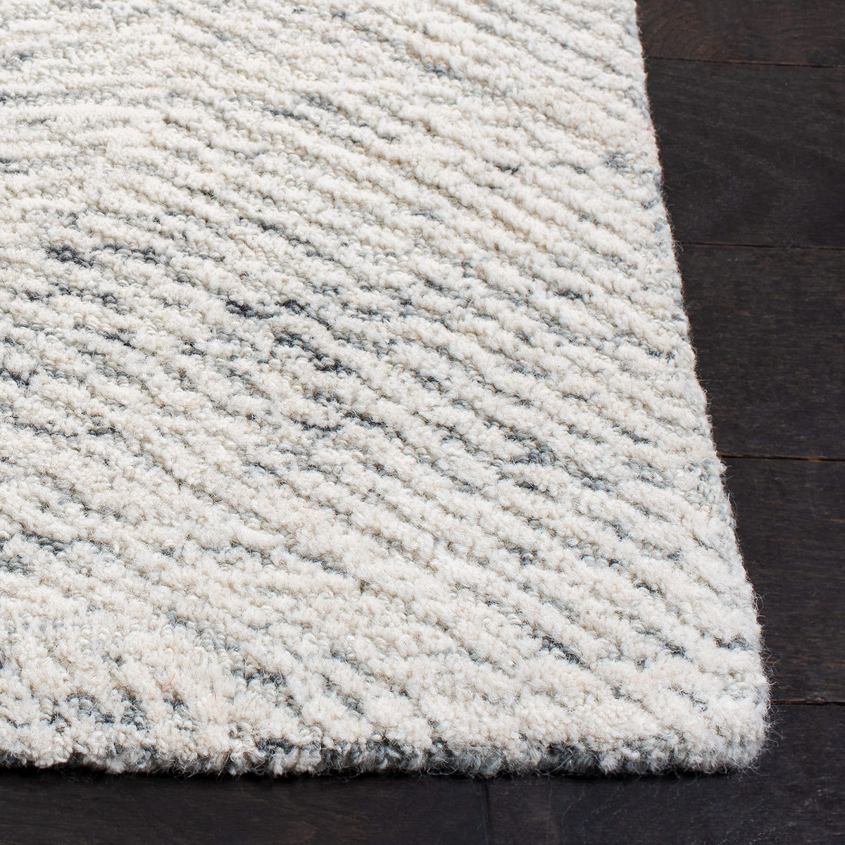 SAFAVIEH Metro Collection Area Rug - 9' x 12', Dark Grey & Ivory, Handmade Wool, Ideal for High Traffic Areas in Living Room, Bedroom (MET999H)