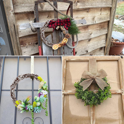 KUKLIPJIM 6 Pcs 12 inch Natural Grapevine Wreath Set, Hand-Woven Vine Branch Wreaths for DIY Crafts, Christmas Decorations, Home & Event Styling(White)