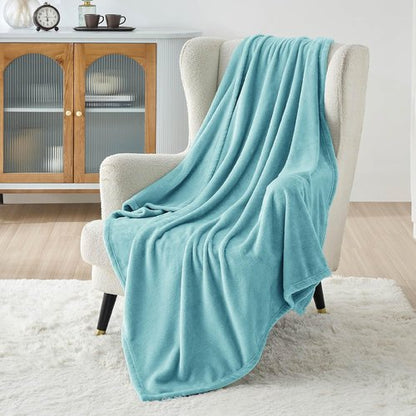 Bedsure GentleSoft Fleece Throw Blanket - Cozy River Blue Plush Blanket for Couch, 50x70 Inches