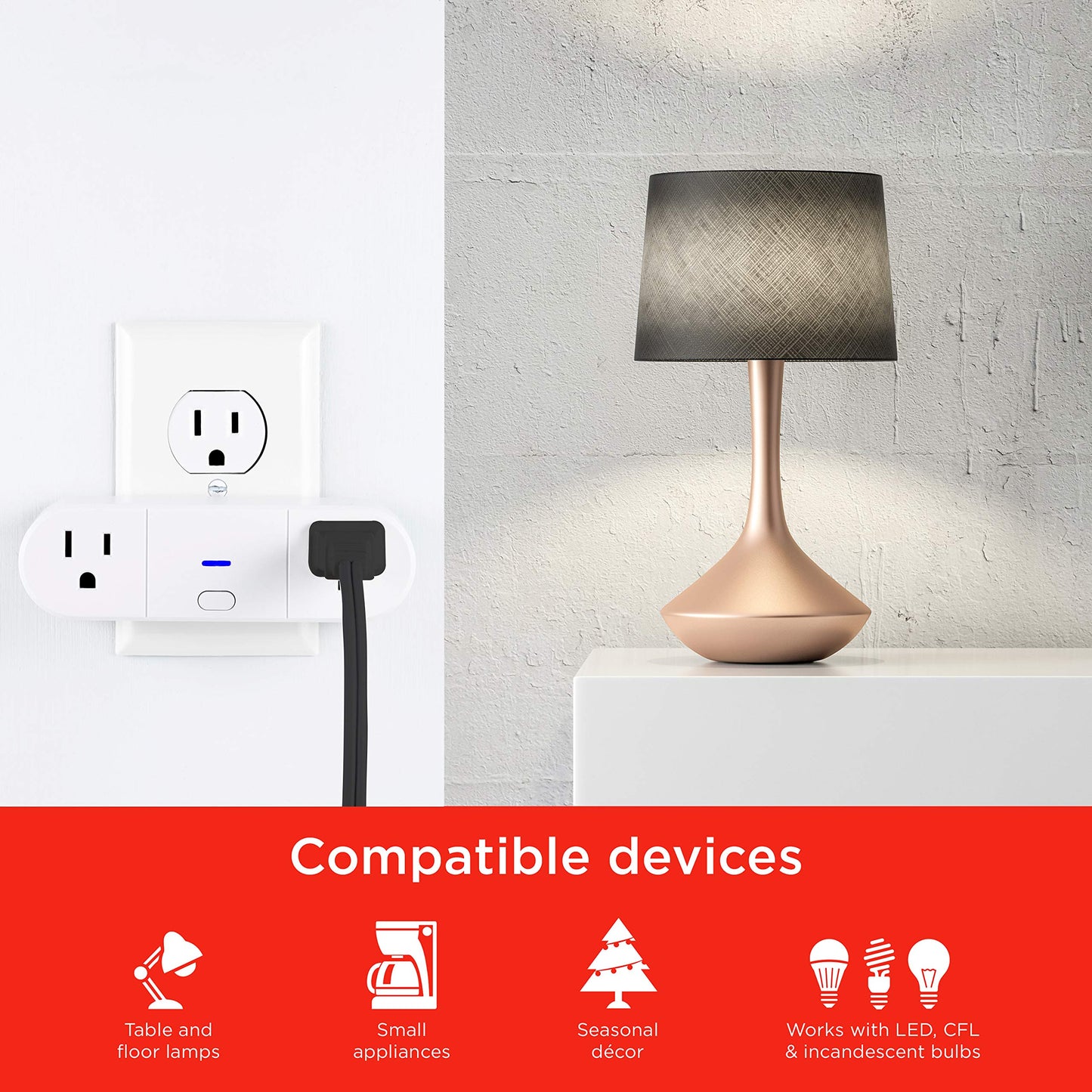 UltraPro Smart Plug WiFi Outlet, Smart Home, Smart Switch, Dual Smart Outlet, Works with Alexa, Echo & Google Home, No Hub Required, App Controlled, ETL Certified, Alexa Plug, 2 Pack, 51403