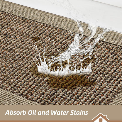 BEQHAUSE Kitchen Rugs and Mats Set of 2 Non-Slip Kitchen Mats for Floor, Absorbent and Stain Resistant Kitchen Runner, Machine Washable Rugs for Kitchen, Laundry & Sink, 24"x36"+24"x60", Taupe