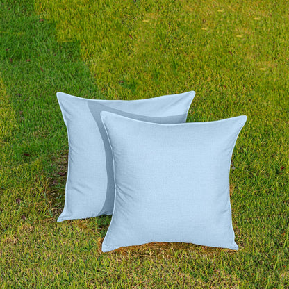 NiNi Set of 2 Outdoor Waterproof Throw Pillow Covers - Decorative Farmhouse Cushion Cases for Patio 18x18 Inch, Light
