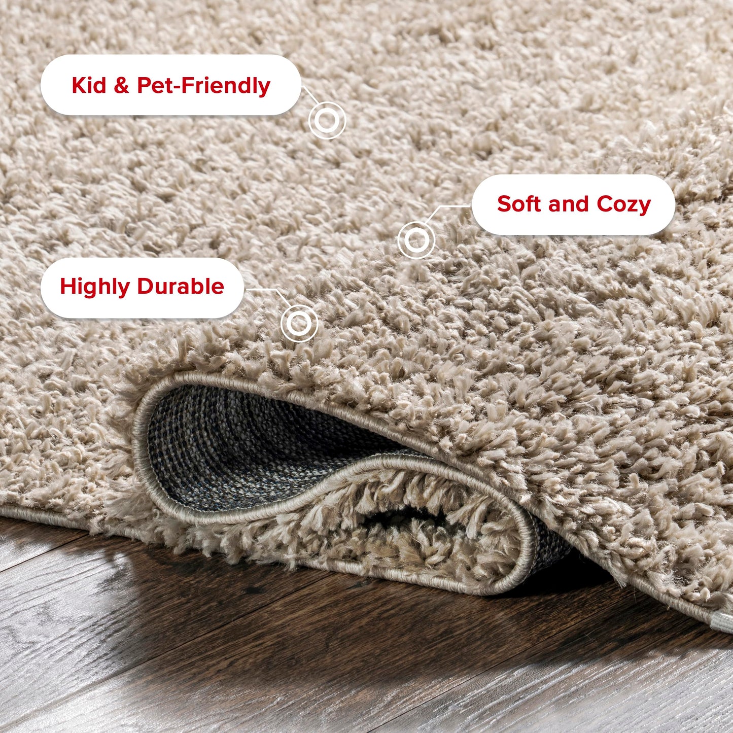 Nuloom Neva Beige/Ivory, 2'6" x 6', Modern, Shag, Tasseled, Soft and Cozy, High Traffic, Stain Resistant, Easy Clean, Durable Runner for Bedroom, Living Room, Dining Space, Den, Foyer, Entryway