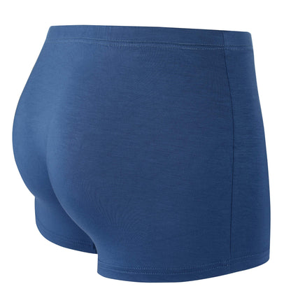 H&R Pocket Underwear for Men with Secret Hidden Front Stash Pocket, Travel Boxer Brief, Large Size 2 Packs (Blue)