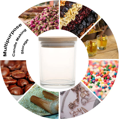 MILIVIXAY 12 Pack 12 OZ Clear Glass Candle Jars with Lids and Candle Making Kits - Bulk Empty Candle Jars for Making Candles - Spice, Powder Containers.
