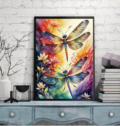 Dragonfly 5D DIY Diamond Painting Kits for Adults, Diamond Art Kits for Beginners, Full Drill Dot Painting Gem Art Kits for Home Wall Decor11.8 x15.7 Inch