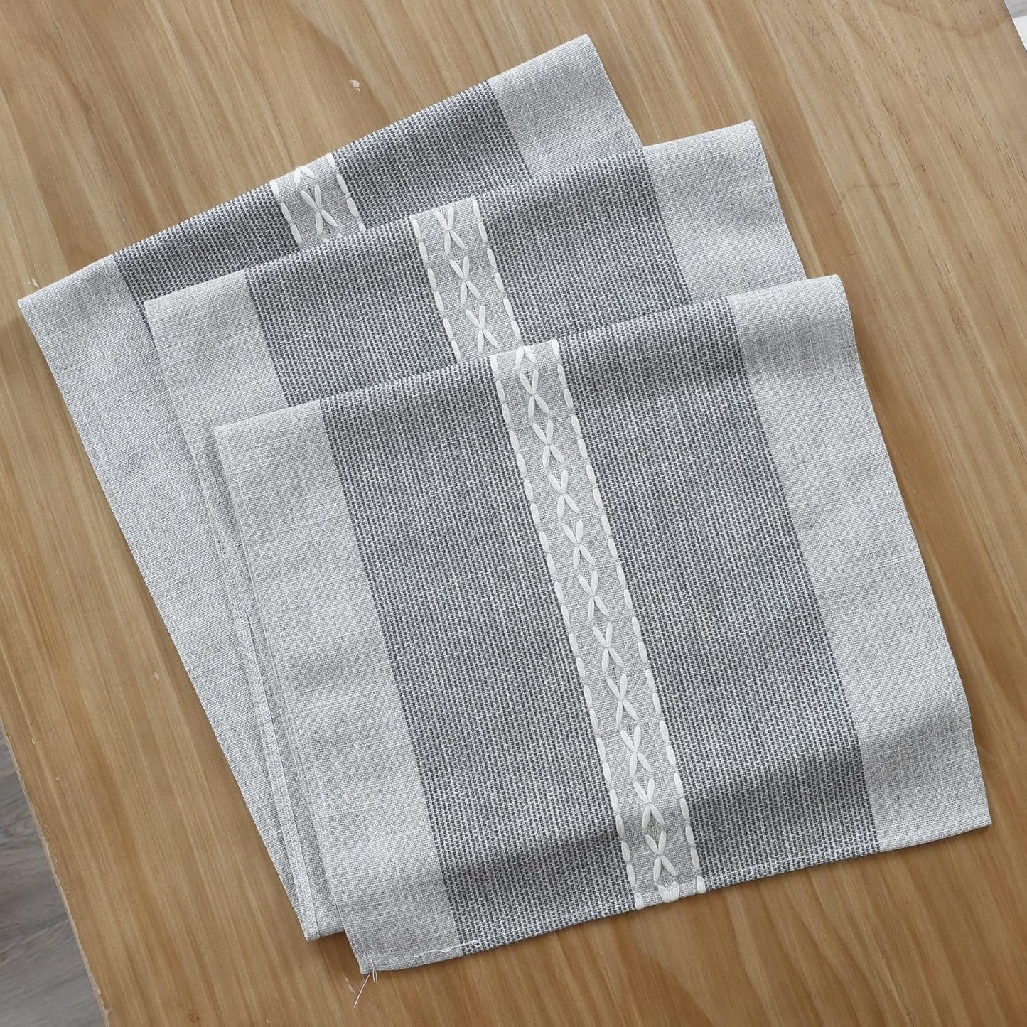 13x48inch Farmhouse Braided Striped Table Runner Rustic Embroidery Coffee Table Runners for Decorations Weddings