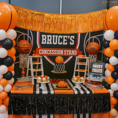 KatchOn, XtraLarge Black and Orange Fringe Banner - 6.5 Ft, Pack of 2 Fringes | Tinsel Garland for Basketball Theme Birthday Decorations | Orange Black Fringe Garland for Graduation Decorations 2026