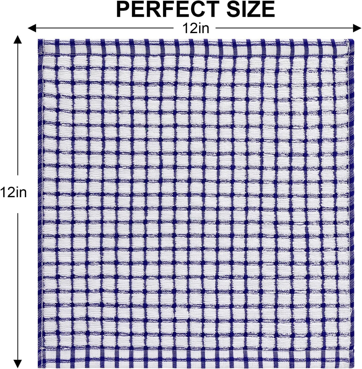24 Pack 12 12 Inches Kitinjoy Cotton Terry Kitchen Dish Cloths, x Super Soft and Absorbent Dish Rags, Quick Drying Dish