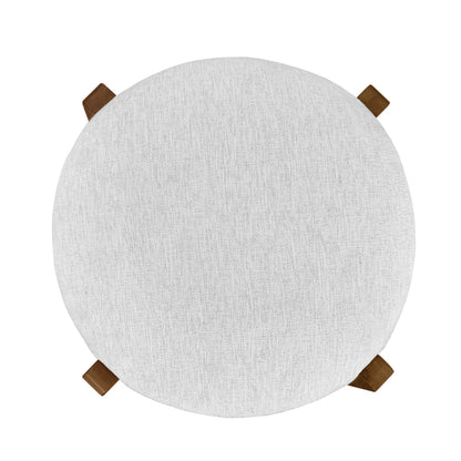 Christopher Knight Home Lilac Modern Counter Height Bar Stools Set of 2, Fabric Round Stool Chair for Kitchen Island, Wood Dining Room Chair, Upholstered Counter Stool with Footrest,Dark Walnut+Ivory