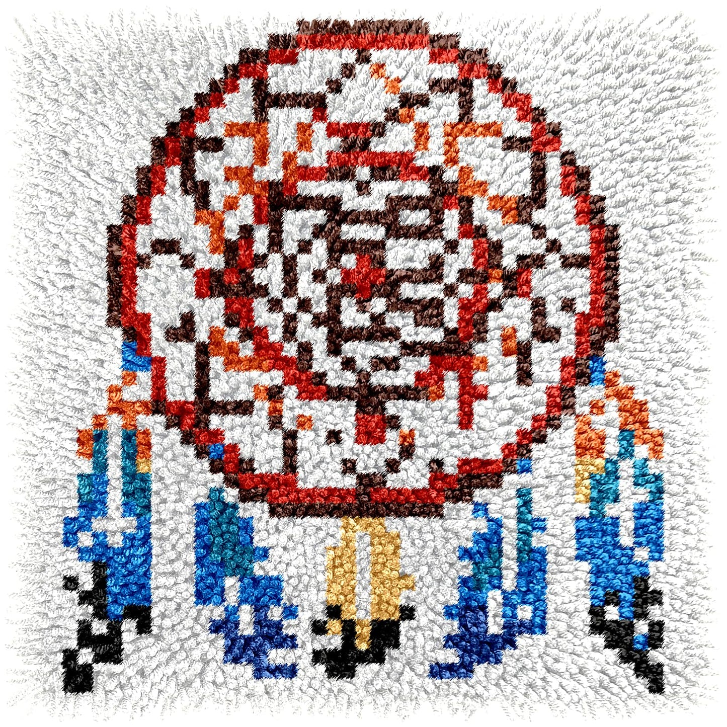 Manzapu Latch Hook Rug Kits for Adults Beginners, 30cm*30cm Small Home Decor Rugs Making Kit with Crochet Tool ＆ Precut Yarns and Coded Canvas Christmax Halloween Craft Gifts for Women Mom